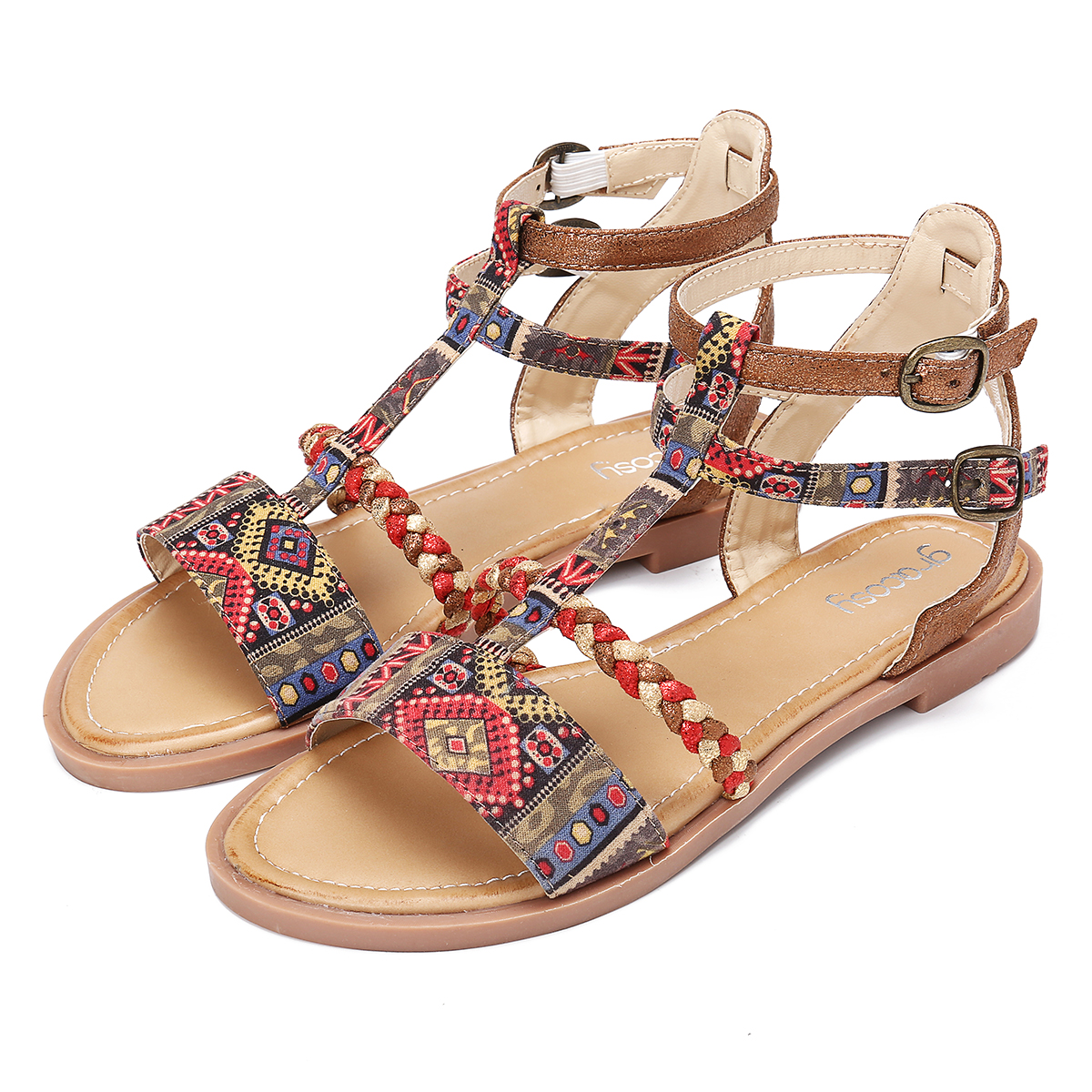 gracosy Summer Women Flat Gladiator Sandals