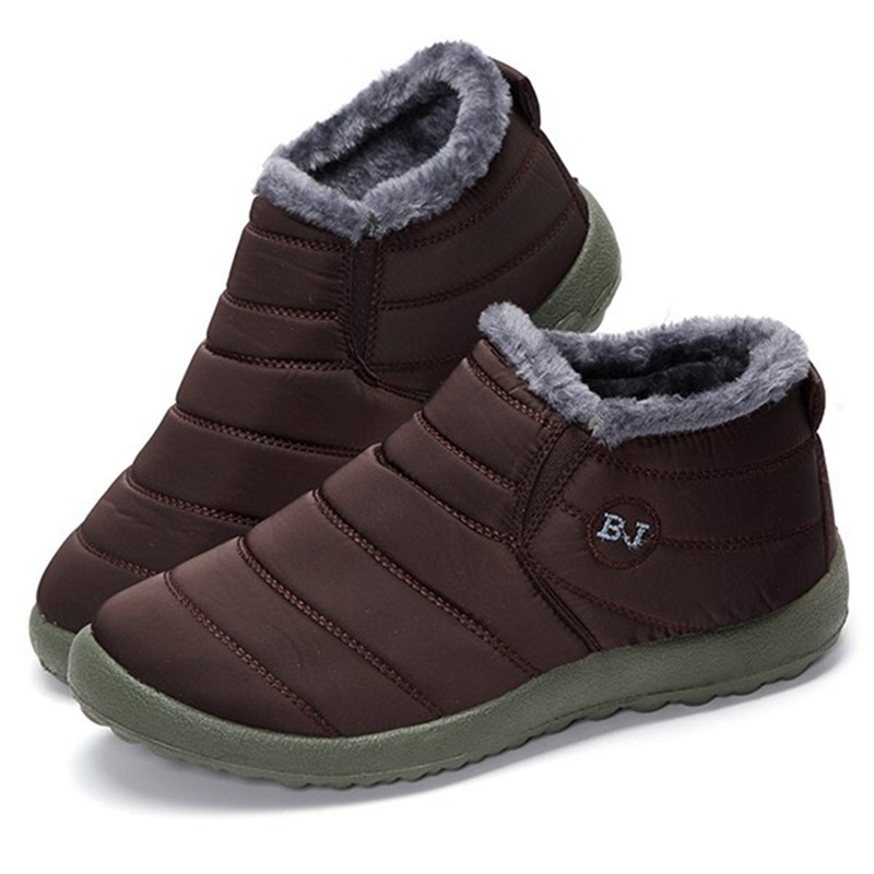 Casual Warm Lining Flat Ankle Snow Boots For Women Lightweight