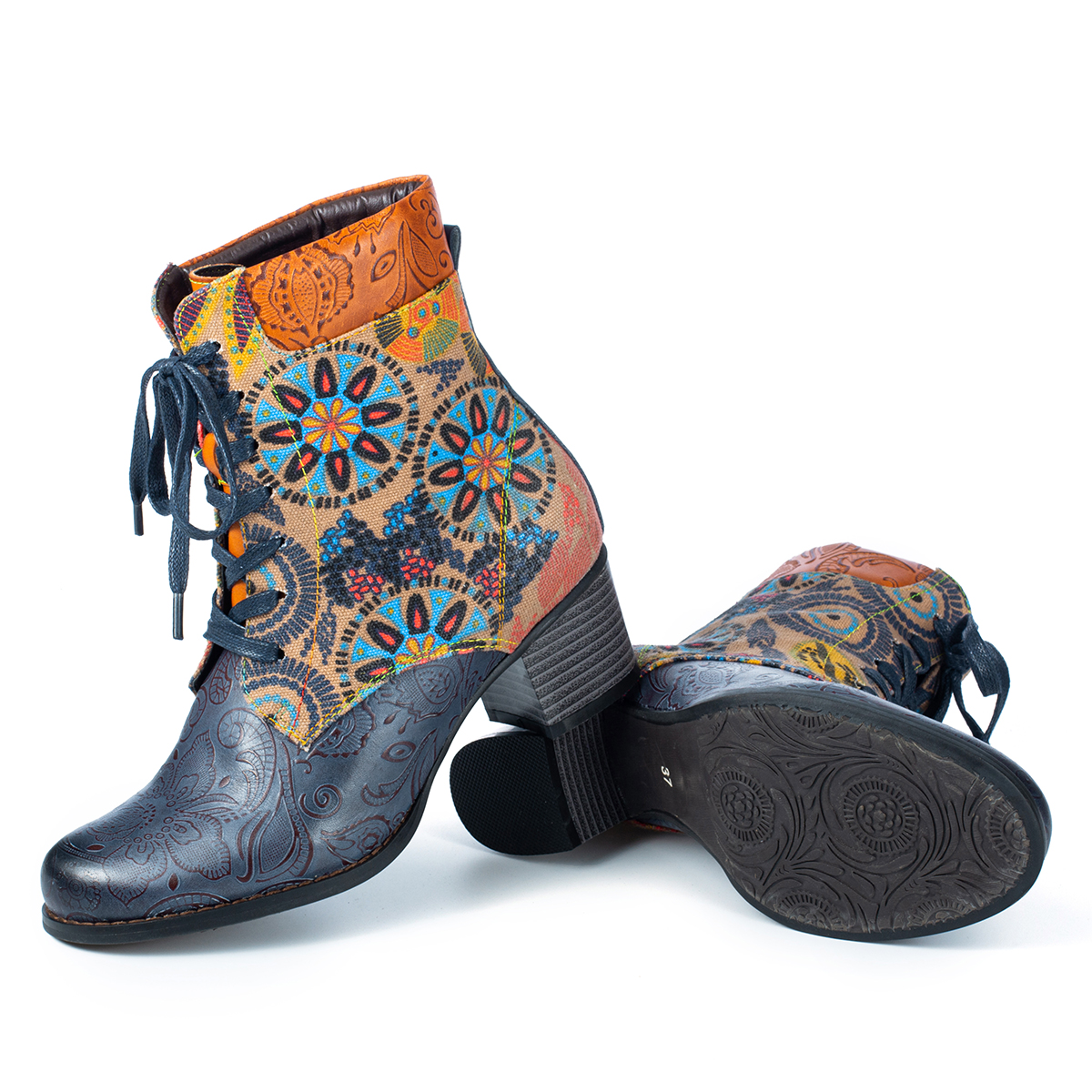 low heeled leather tall boots