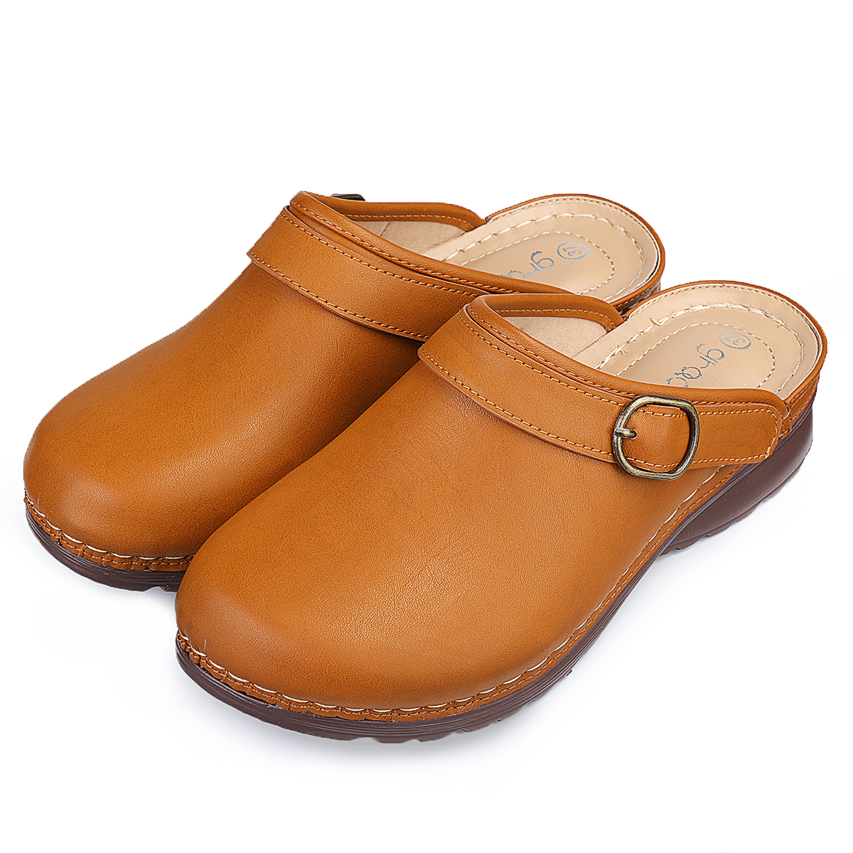 Gracosy Mule Clogs Shoes For Women Summer Leather Slip On Sandals Loafers Vintag 