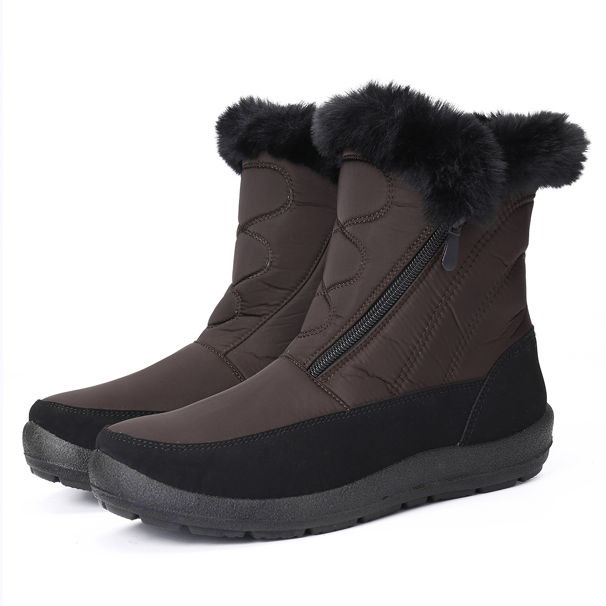 Gracosy Waterproof Snow Boots For Women Fur Lined Winter Warm Flat Short Rain S 6632