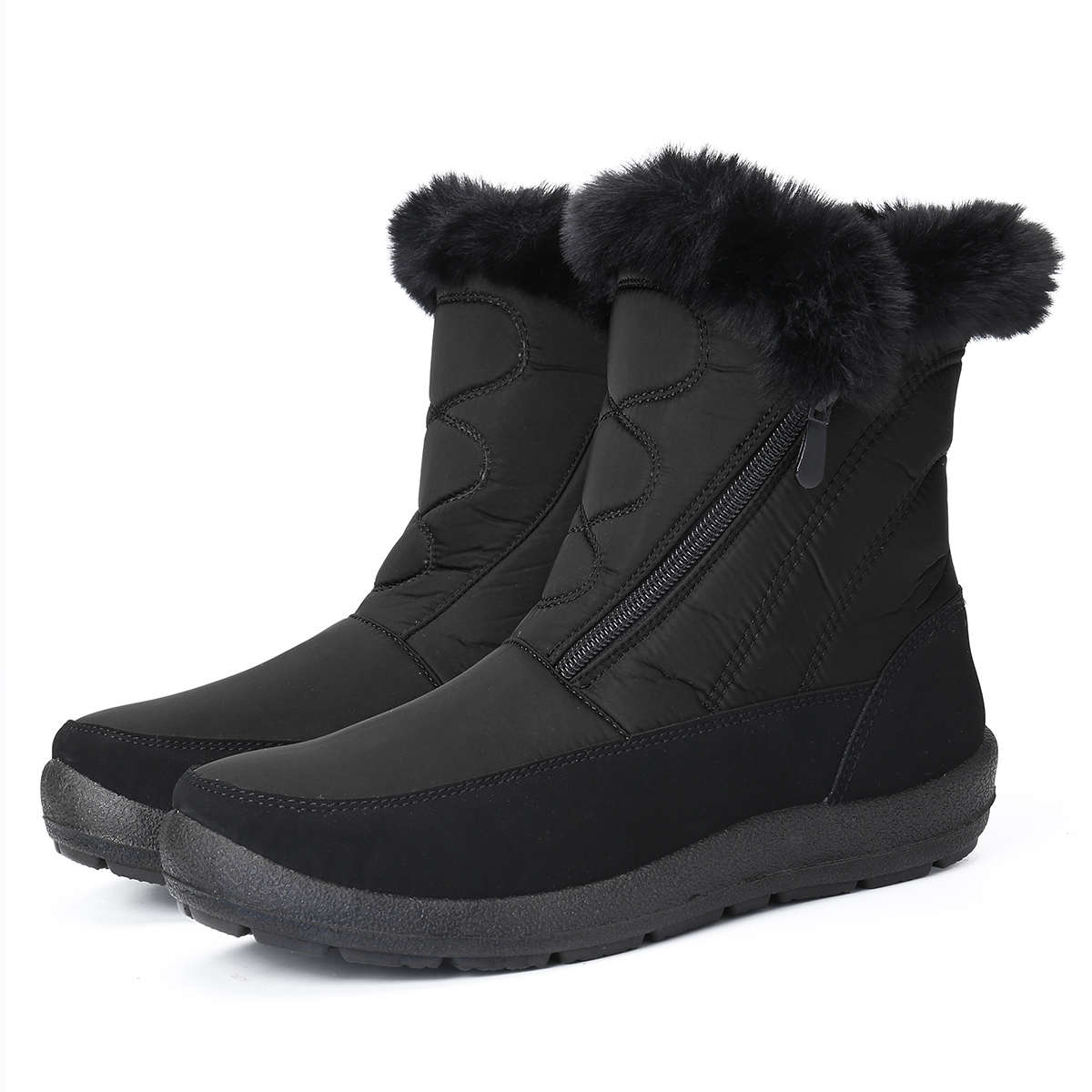 gracosy Waterproof Snow Boots for Women, Fur Lined Winter Warm Flat ...