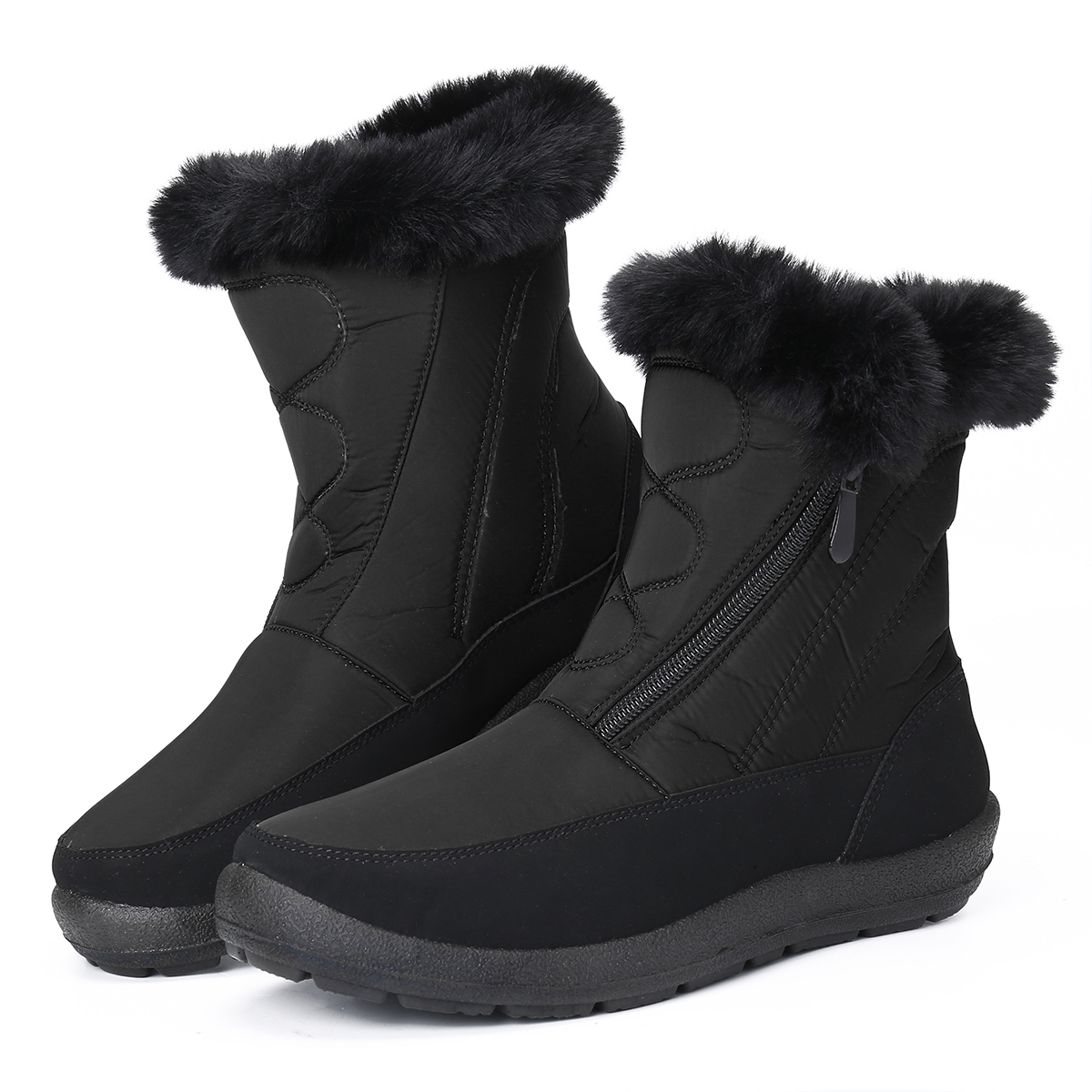 gracosy Unisex Snow Boots, Winter Fur Lined Warm Outdoor Comfort ...