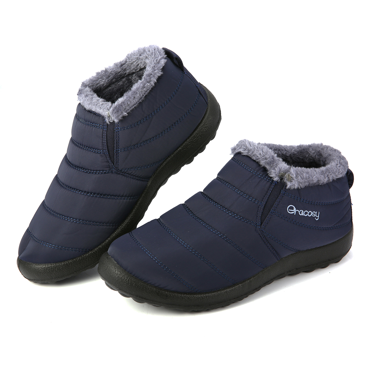 gracosy Winter Waterproof Slip On Warm Snow Boots